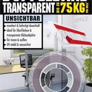 Discount Bandă dublu adezivă transparent (L x l) 1.5 m x 19 mm UHU 45375