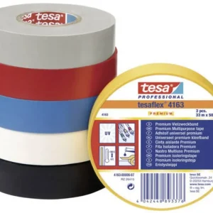 Preț mic Bandă izolatoare tesaflex 4163 negru (L x l) 33 m x 12 mm tesa PREMIUM 04163-00003-02