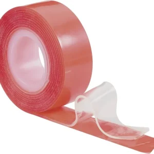 Lichidare de stoc Bandă dublu adezivă (L x l) 1.5 m x 19 mm roșu TOOLCRAFT 886516