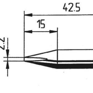 Plată sigură Vârf de lipit formă de daltă 2.2 mm Ersa 842 CD