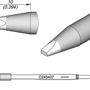 Preferatul clienților Vârf de lipit formă de daltă, drept 1.0 mm lungime 10 mm JBC Tools C245407