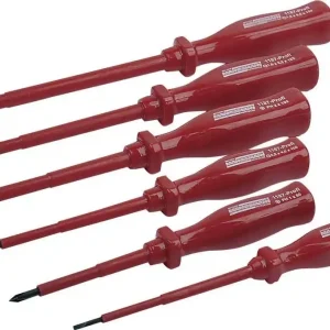 Expediere rapidă Set șurubelnițe VDE profil drept, Phillips 7 piese Brüder Mannesmann