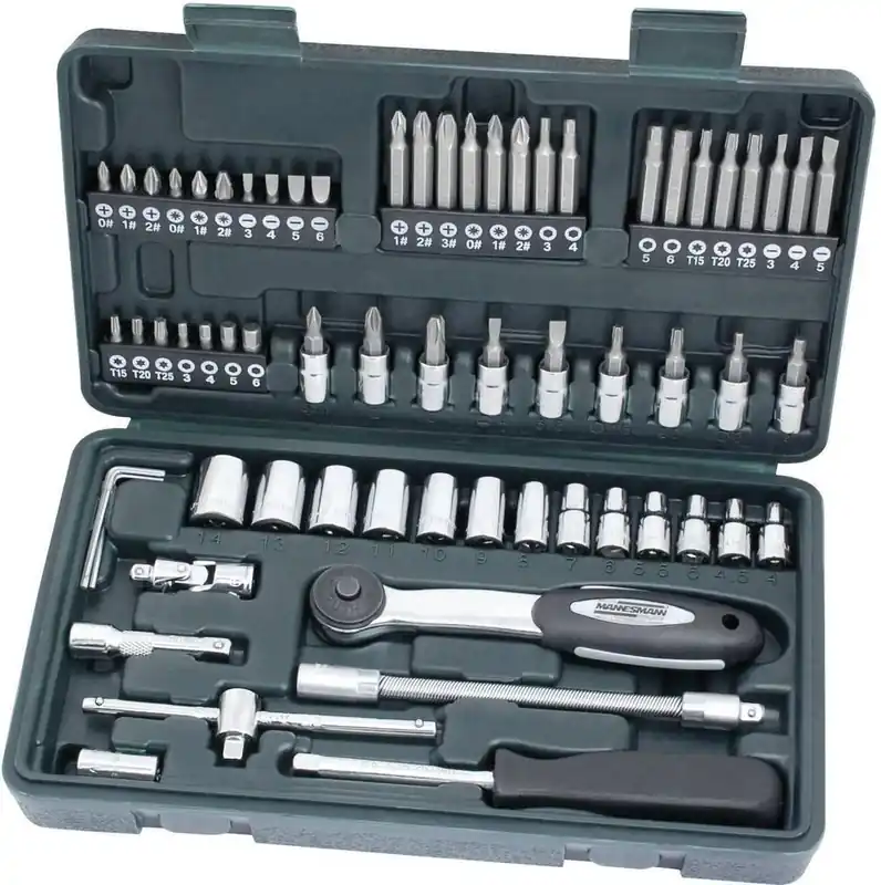 Set capete chei tubulare Brüder Mannesmann M29165 6,3 mm (1/4"), 65 piese Retur ușor