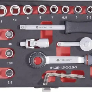 Set capete chei tubulare, 6,3 mm, 36 piese, Toolcraft Plată securizată