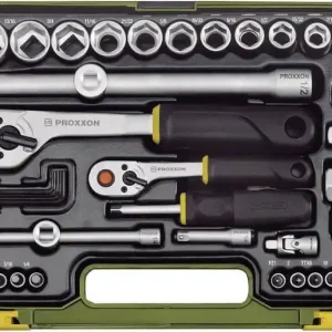 Trusă chei tubulare în inch 1/4" (6.3 mm) și 1/2" (12.5 mm) 65 piese Proxxon Industrial 23294 Ofertă limitată