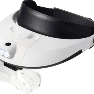 Lupă frontală cu iluminare led 1.0 x, 1.5 x, 2.0 x, 2.5 x, 3.5 x Toolcraft TO-5137806 Livrare expres