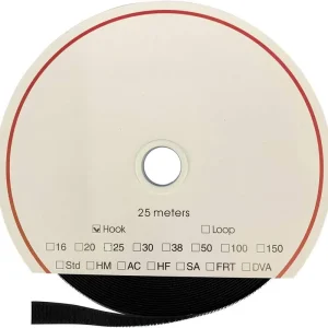 FASTECH® T0102599990225 Bandă velcro pentru lipire acrilat parte cu cârlige (L x l) 25 m x 25 mm negru Premium