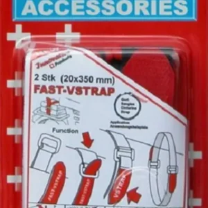 Ofertă specială Bandă Velcro cu curea Fastech 687-330, (L x l) 350 x 20 mm, negru/roşu, 2 buc.