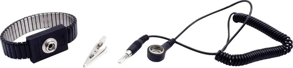 Brățară ESD Quadrios 1903EC038 negru capsă 10 mm Retur gratuit