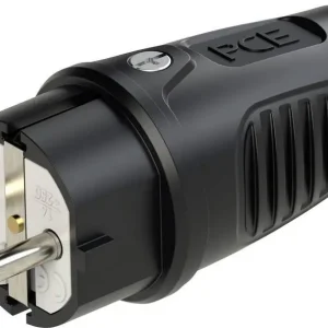 Ştecăr din cauciuc cu contact de protecţie 250 V, negru, roşu, IP54, PCE 0511-sr Retur gratuit
