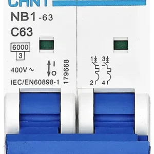 Siguranță automată 2 poli 10 A 240 V, 415 V 6 kA Chint 179656 NB1-63 Preț mic