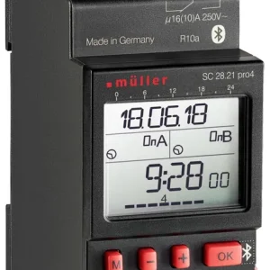 Promoție Temporizator digital Müller SC 28.21 pro 4, montare pe șină DIN, 24 V/DC, 24 V/AC 16 A/250 V