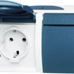 Priză dublă cu capac rabatabil Ocean, montare aparentă, Busch-Jaeger 20/2 EW-53 Ofertă exclusivă