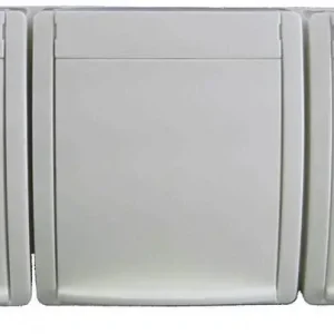 Reducere extra Priză triplă cu capac rabatabil Ocean montaj aparent alb Busch-Jaeger 2300/3 EW-54