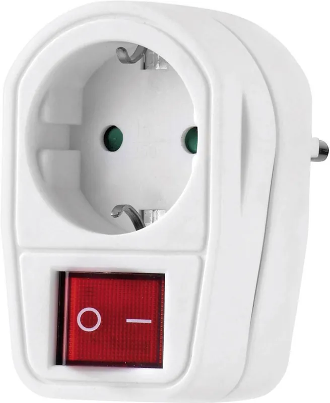 Priză intermediară cu întrerupător, alb, Renkforce Preț mic