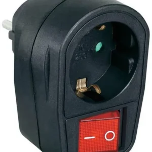 Priză intermediară cu întrerupător, negru, Renkforce Bestseller