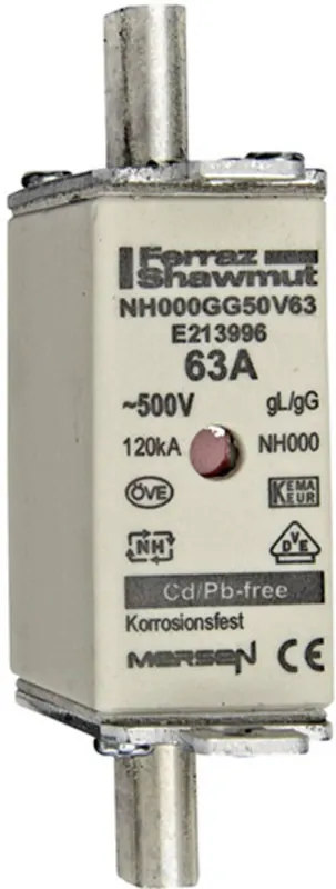 Ofertă limitată Siguranţă fuzibilă NH mărime 000 63 A 500 V 1 buc. Mersen 1B655.000000