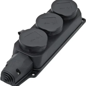 Priză multiplă fără întrerupător 3 prize negru interBär 9006-004.01 Super ofertă