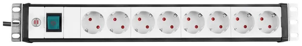 Prelungitor cu întrerupător pentru rack 19", 8 prize, Brennenstuhl Premium-Line Discount