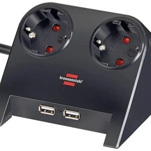 Priză multiplă de birou 2 prize 2x USB Brennenstuhl 1153500222 Ieftin