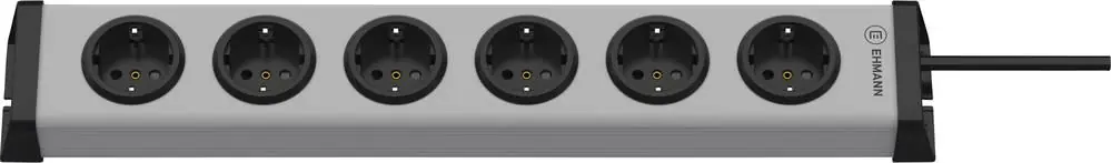 Ofertă limitată Prelungitor cu 6 prize Ehmann 0200x00062301, 1.50 m, gri, negru