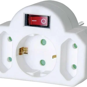 Adaptor priză cu întrerupător Brennenstuhl, alb Preț redus