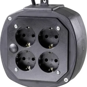 Prelungitor suspendat cu 4 prize, IP20, negru, AS Schwabe ES1 „Watzmann" Retur gratuit