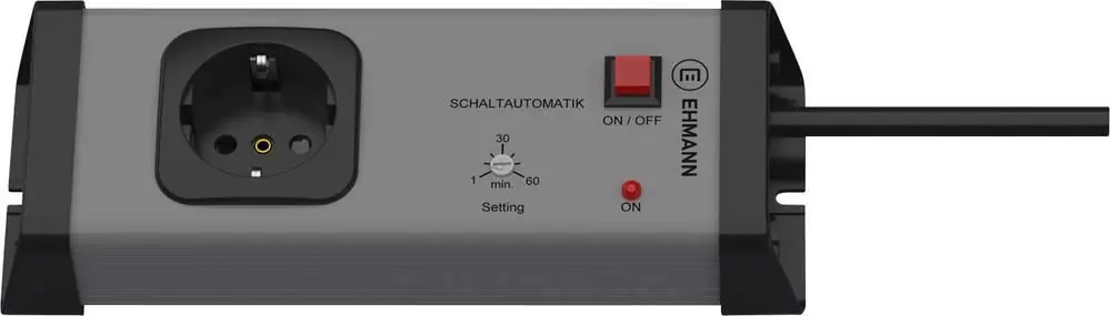 Noutate Prelungitor cu timer 1 priză Ehmann 0217x01014A01, 1.50 m, gri, antracit