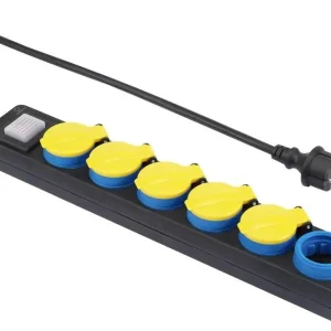 Prelungitor cu 6 prize și capace de protecție pentru exterior, Renkforce Ultima șansă