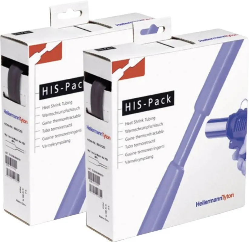 Tub termocontractabil fără adeziv 2:1, 3.20 mm, negru, 10 m, HellermannTyton HIS-1/8-PEX-H&B Reducere specială