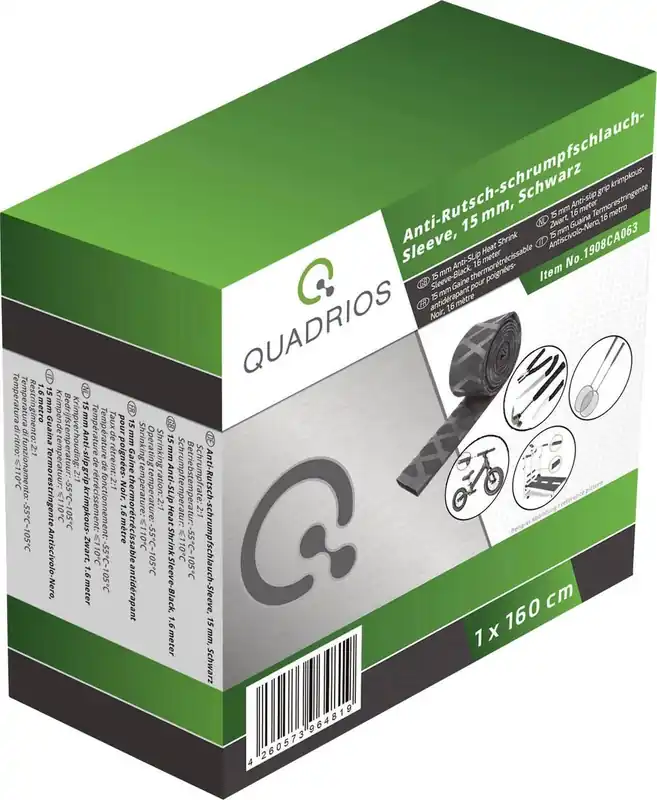 Popular Tub termocontractabil fără adeziv negru 15 mm 7.50 mm 2:1 Quadrios 1908CA063
