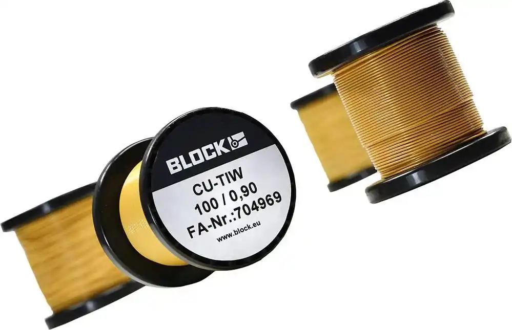 Expediere rapidă Sârmă de cupru emailată Ø exterior 0.60 mm 32.2 m 0.10 kg Block CU-TIW 100/0,60
