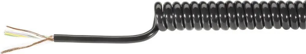 Cel mai bun preț Cablu spiralat din poliuretan 7 x 0, 14 mm² 100 mm, negru