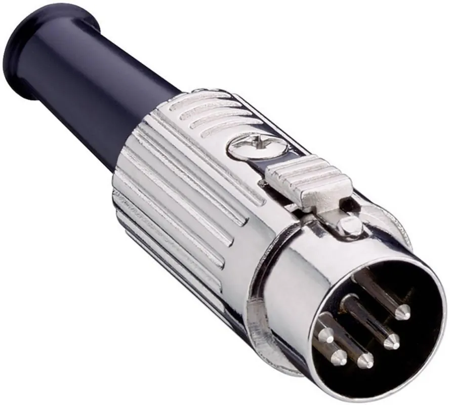 Disponibil imediat Conector tată DIN, drept, cu blocare, 4 pini, 0137 04 Lumberg