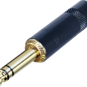 Disponibil imediat Jack 6,35 mm, mufă tată, stereo, drept, Rean NYS 228BG