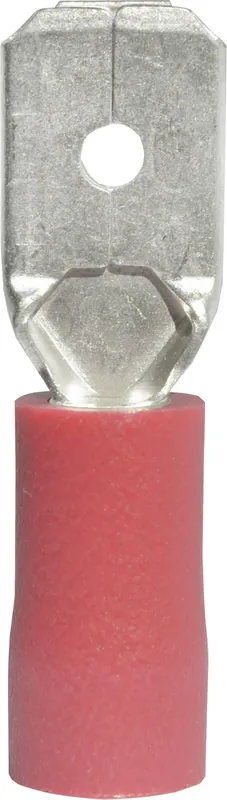 Ieftin Conector plat izolat, alamă cositorită, manşon întărit, parţial izolat PVC, roşu, 6,3 x 0,8 mm, secţiune: 0,5 - 1,0 mm², roşu