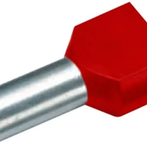 Plată securizată Pin terminal dublu 1 mm² parțial izolat roșu 100 buc. Cimco 18 2406