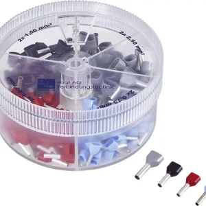 Transport gratuit Set pini terminali dubli 0.75 mm², 1 mm², 1.5 mm², 2.5 mm² alb, galben, roșu, albastru 200 buc. Vogt Verbindungstechnik 737023