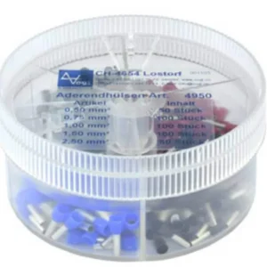 Preț mic Set pini terminali 0.5 mm², 0.75 mm², 1 mm², 1.5 mm², 2.5 mm² alb, gri, roșu, negru, albastru 400 buc. Vogt Verbindungstechnik