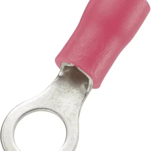 Ultima șansă Papuc cu inel, filet M4, max. 1.50 mm², Ø 4.3 mm, parțial izolat, roșu, 100 buc., Tru Components