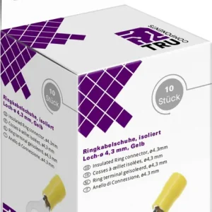 Papuc inelar filet M4 max. 6.0 mm² diametru gaură 4.3 mm parțial izolat galben 10 buc. Tru Components T2010C293 Chilipir