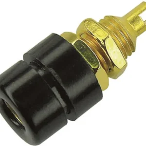 Soclu banană 4 mm negru 1 buc. SKS Hirschmann BIL 30 Au Premium