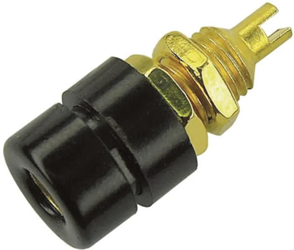 Soclu banană 4 mm negru 1 buc. SKS Hirschmann BIL 30 Au Premium