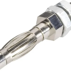 Ultima șansă Mufă banană cu pin lamelar 4 mm argintiu 1 buc. Schnepp EBFKST