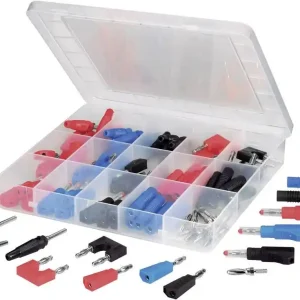 Ofertă specială Mufă banană 4 mm negru, roșu, albastru, argintiu 1 buc. VOLTCRAFT SUBP84-03