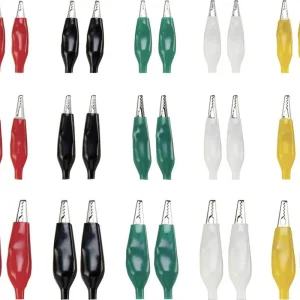 Set cleme crocodil Tru Components (negru, roşu, alb, verde, galben) 30 buc. Expediere rapidă