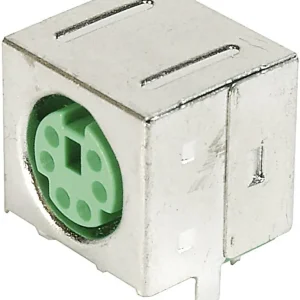 Soclu mini-DIN pentru montare, mamă, ecranat, 6 pini, verde Ieftin