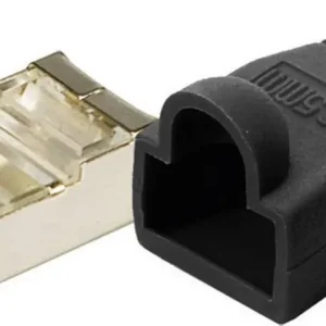 Discount LogiLink MP0012 Conector RJ45 CAT 5e, ecranat, pini 8P8C negru 100 buc.