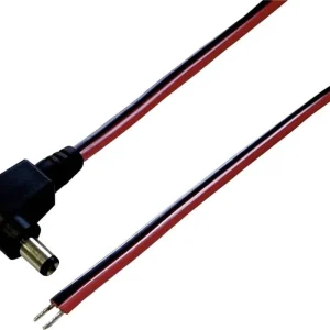 Cablu de alimentare DC fișă DC în unghi - cablu capete libere 5.5 mm 2.5 mm 2 m BKL Electronic 072019 Noutate