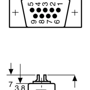 Conector D-SUB tată 50 pini 180˚ Reducere